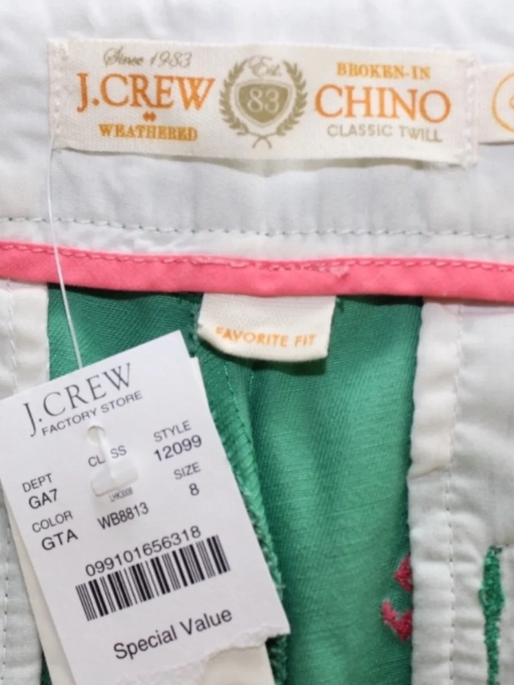 J crew Chino Classic Twill Pants Size 8 New